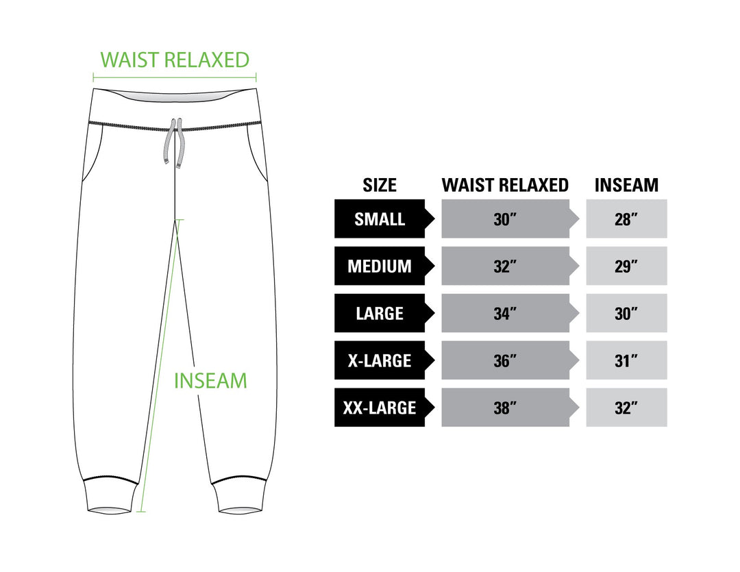 Winnipeg Jets French Terry Jogger Pants Size Guide.