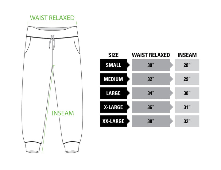Vancouver Canucks French Terry Jogger Pants Size Guide.