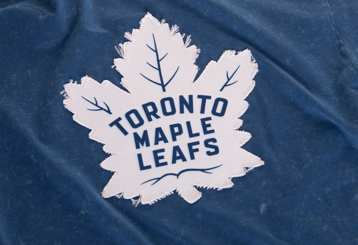 Toronto Maple Leafs Frayed Logo Acid Wash T-Shirt