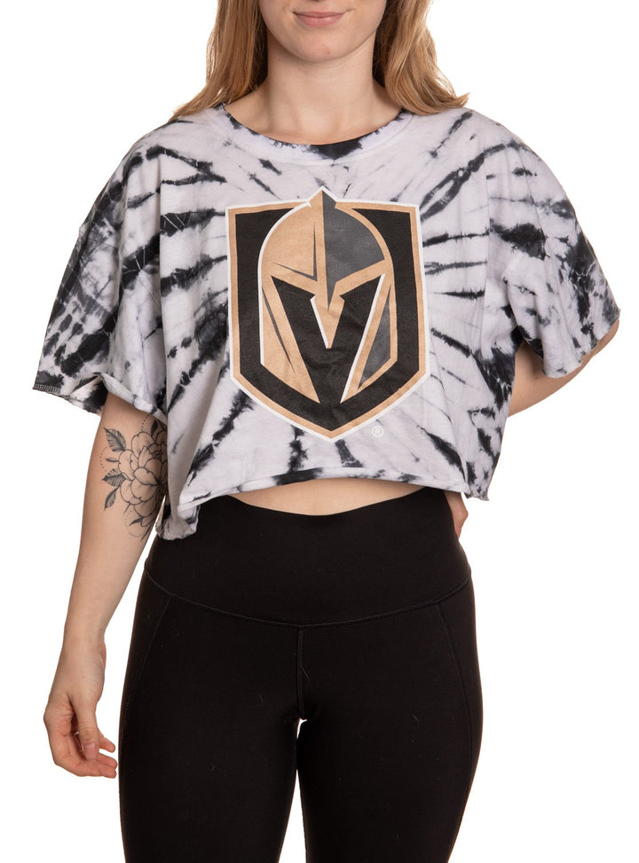 Vegas Golden Knights Tie Dye Crop Top for Women Front VIew