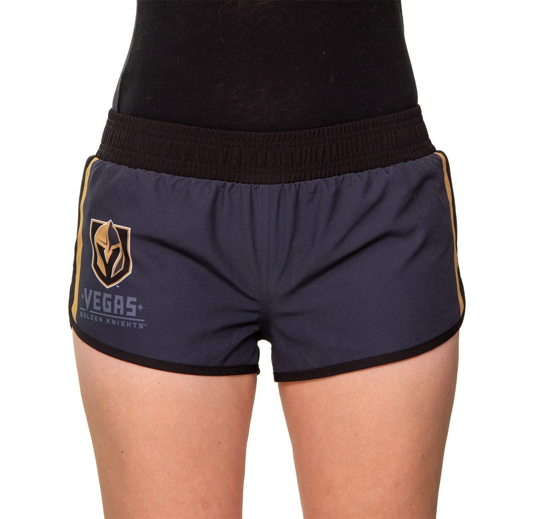 Ladies NHL Swim Board Short- Vegas Golden Knights Front View With Side Logo