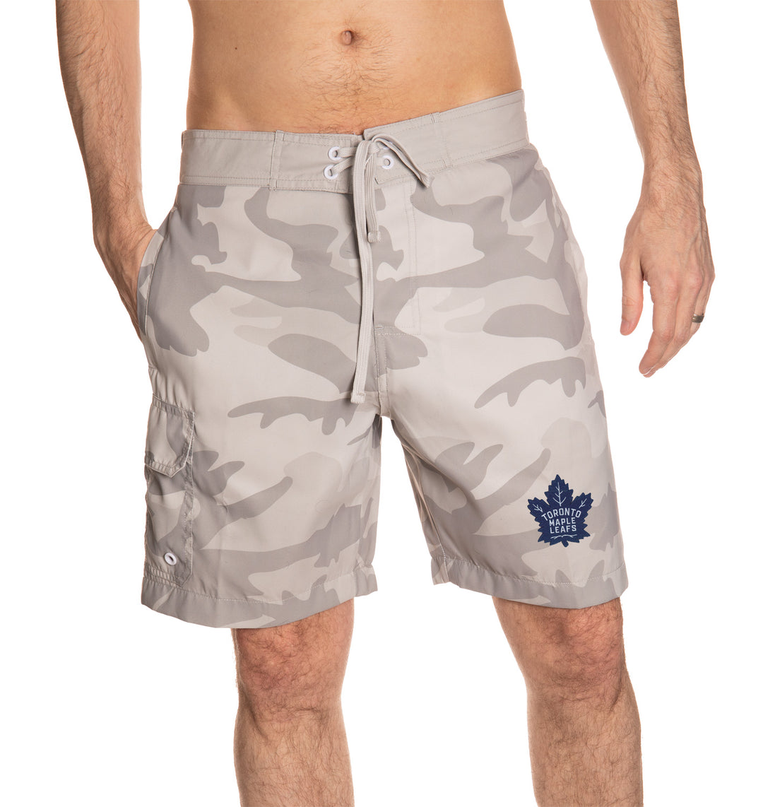 Toronto Maple Leafs Tan Camo Boardshorts Front View