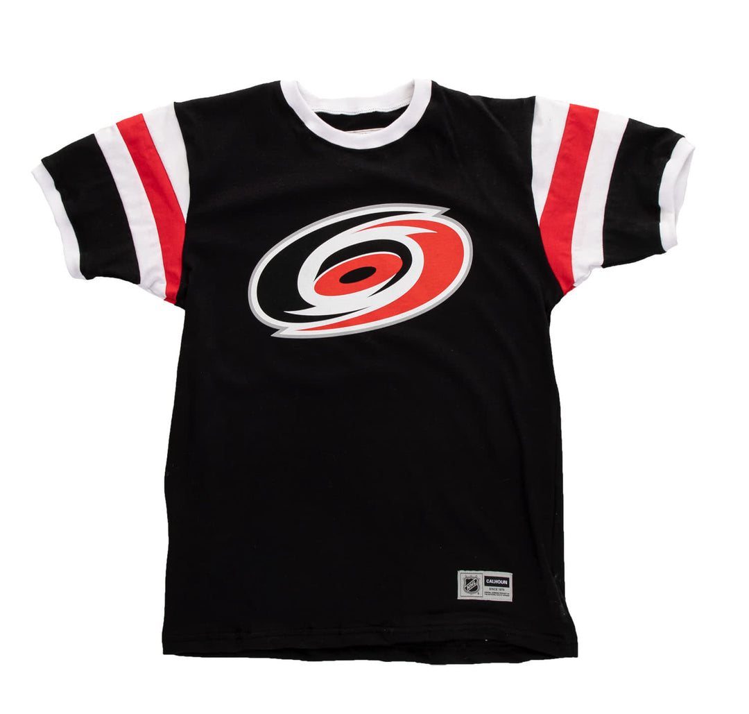 Carolina Hurricanes Shoulder Stripe Varsity Inset T-Shirt
