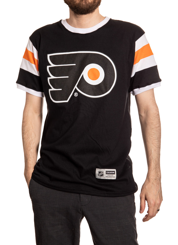 Philadelphia Flyers Retro Varsity Inset Sleeve T-Shirt Front View