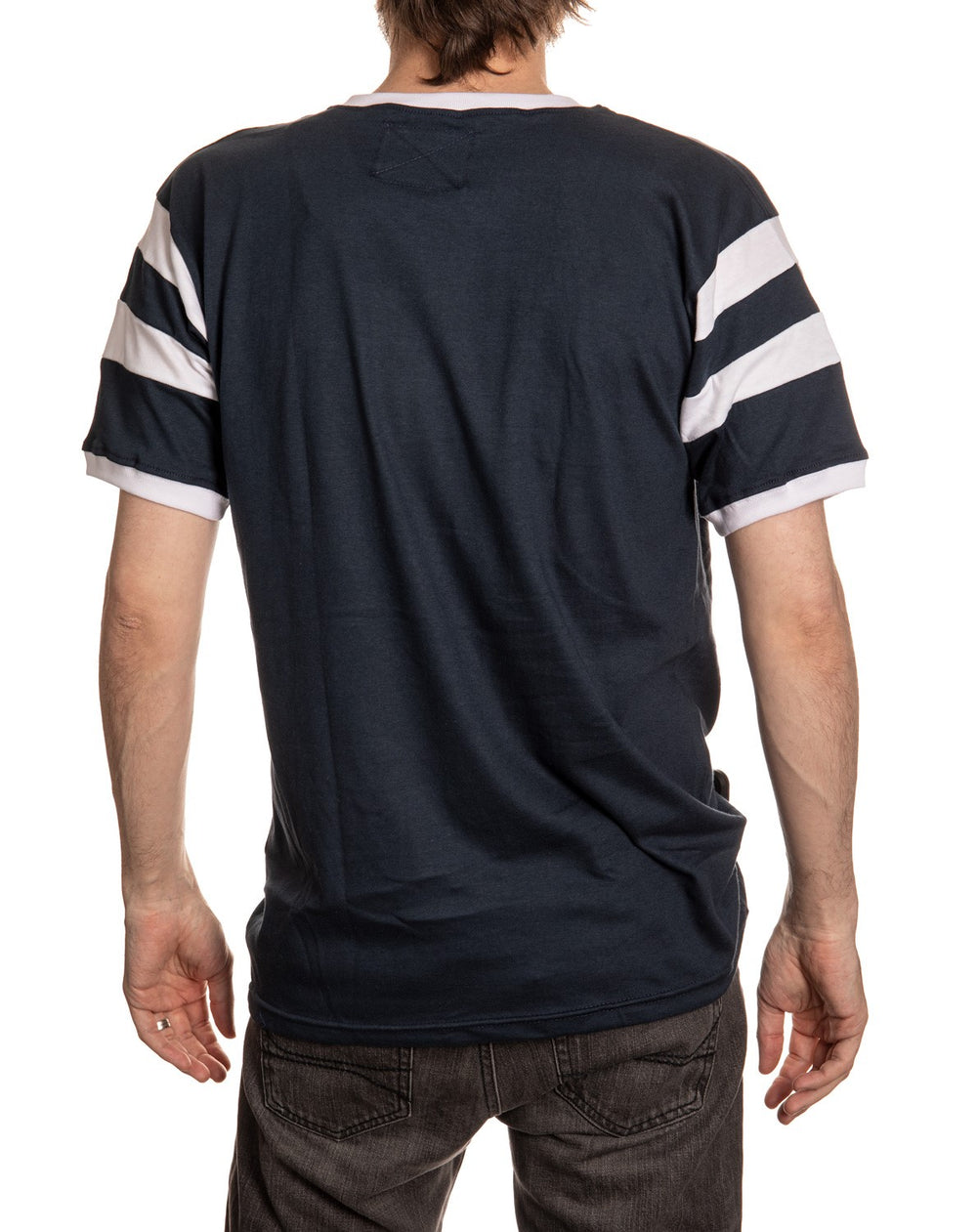 Tampa Bay Lightning Varsity T-Shirt Back View. Blue and White Design