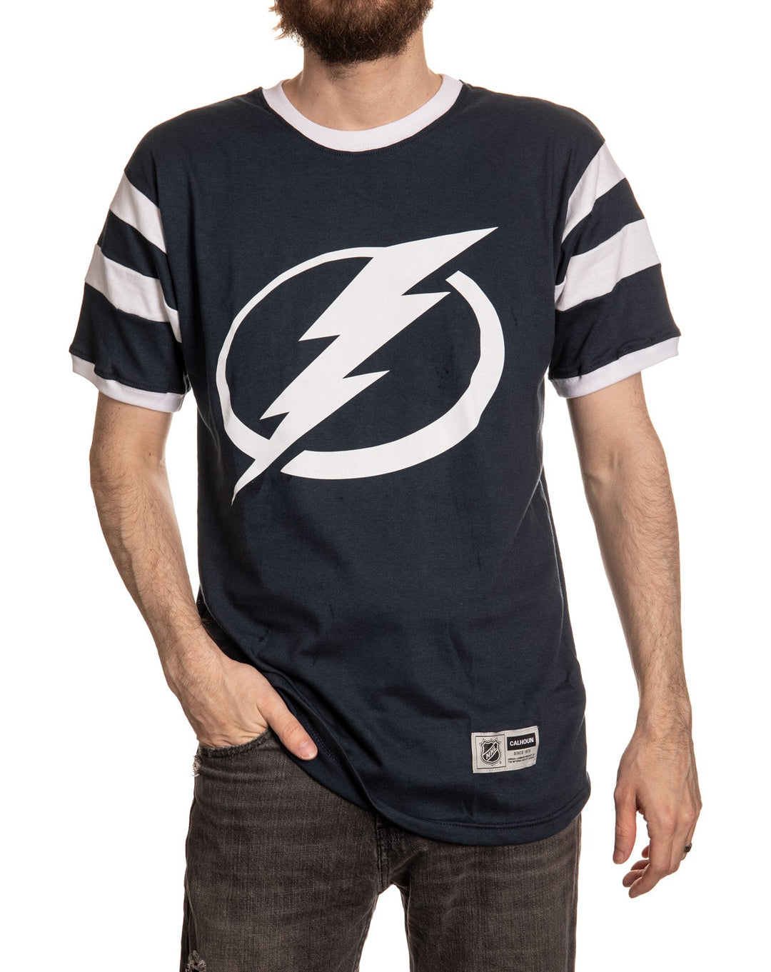Calhoun NHL Tampa Bay Lightning Hibiscus Beach Premium T-Shirt