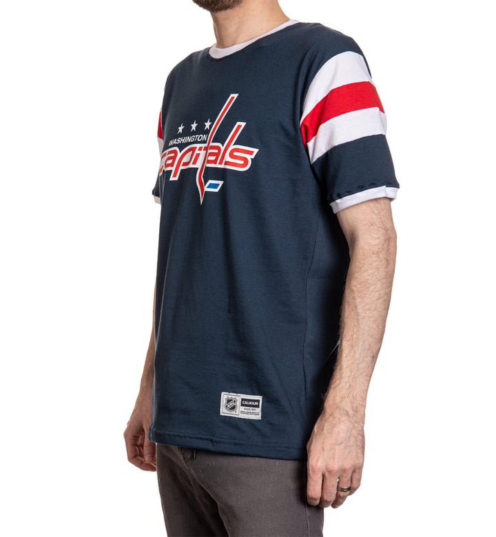 Washington Capitals Shoulder Stripe Varsity Inset T-Shirt