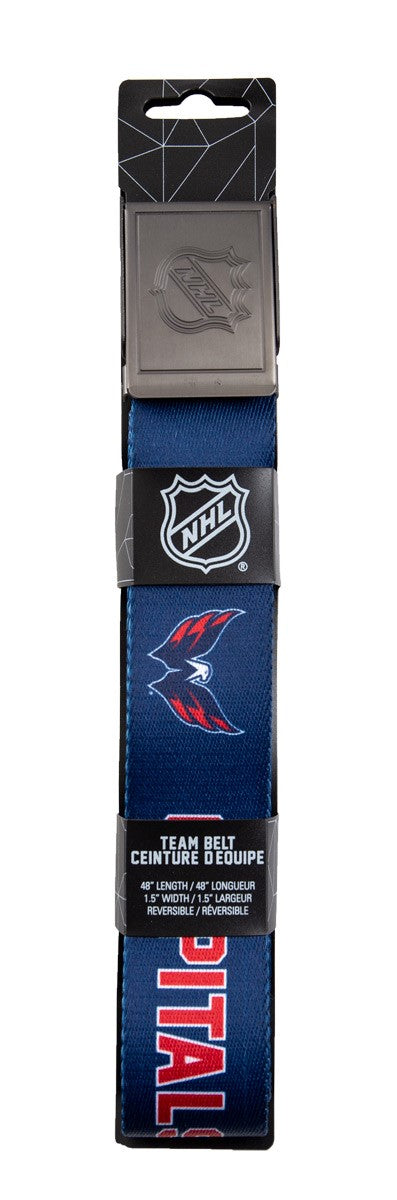 NHL Mens Woven Adjustable Team Logo Belt- Washington Capitals Belt in Package