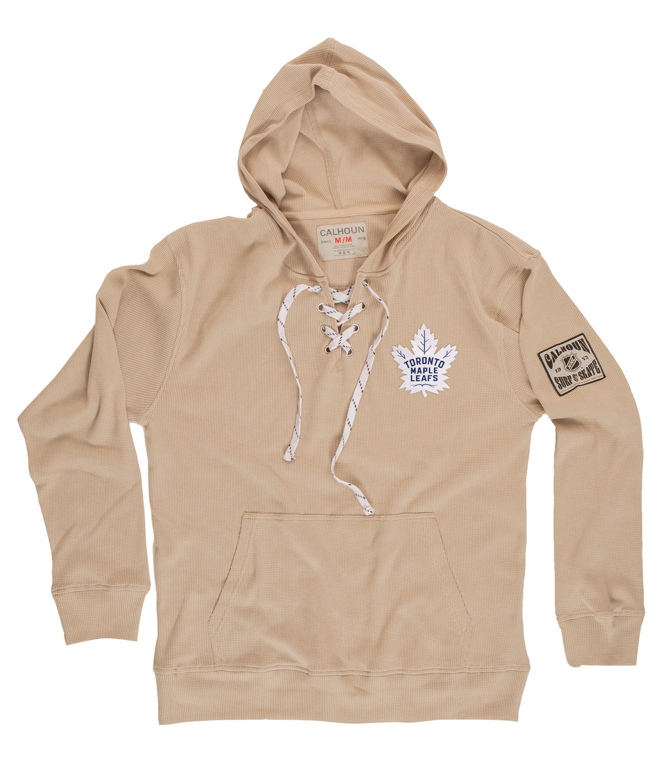 Toronto Maple Leafs Waffle Texture Hockey Lace Hoodie Small