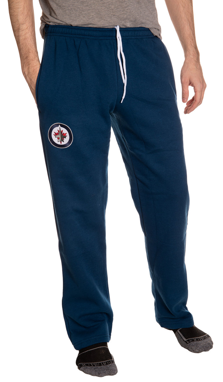 Winnipeg Jets Embroidered Logo Sweatpants Front View