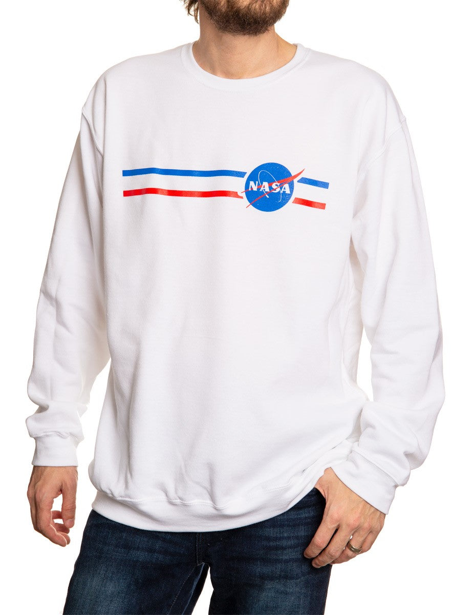 NASA Unisex Stripe Meatball Logo Crew Neck Sweater Front