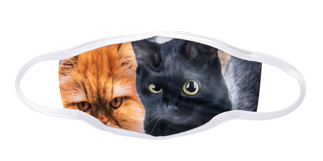 Assorted Cat Face Mask, Orange and Black Kitty Shown.