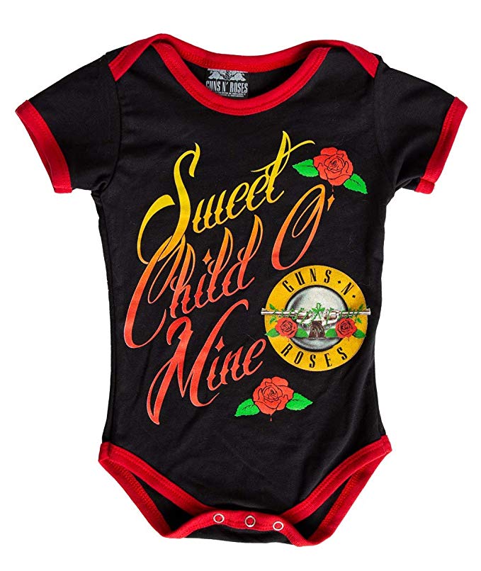 Guns N Roses Sweet Child O' Mine Baby Diaper Suit Romper- Black