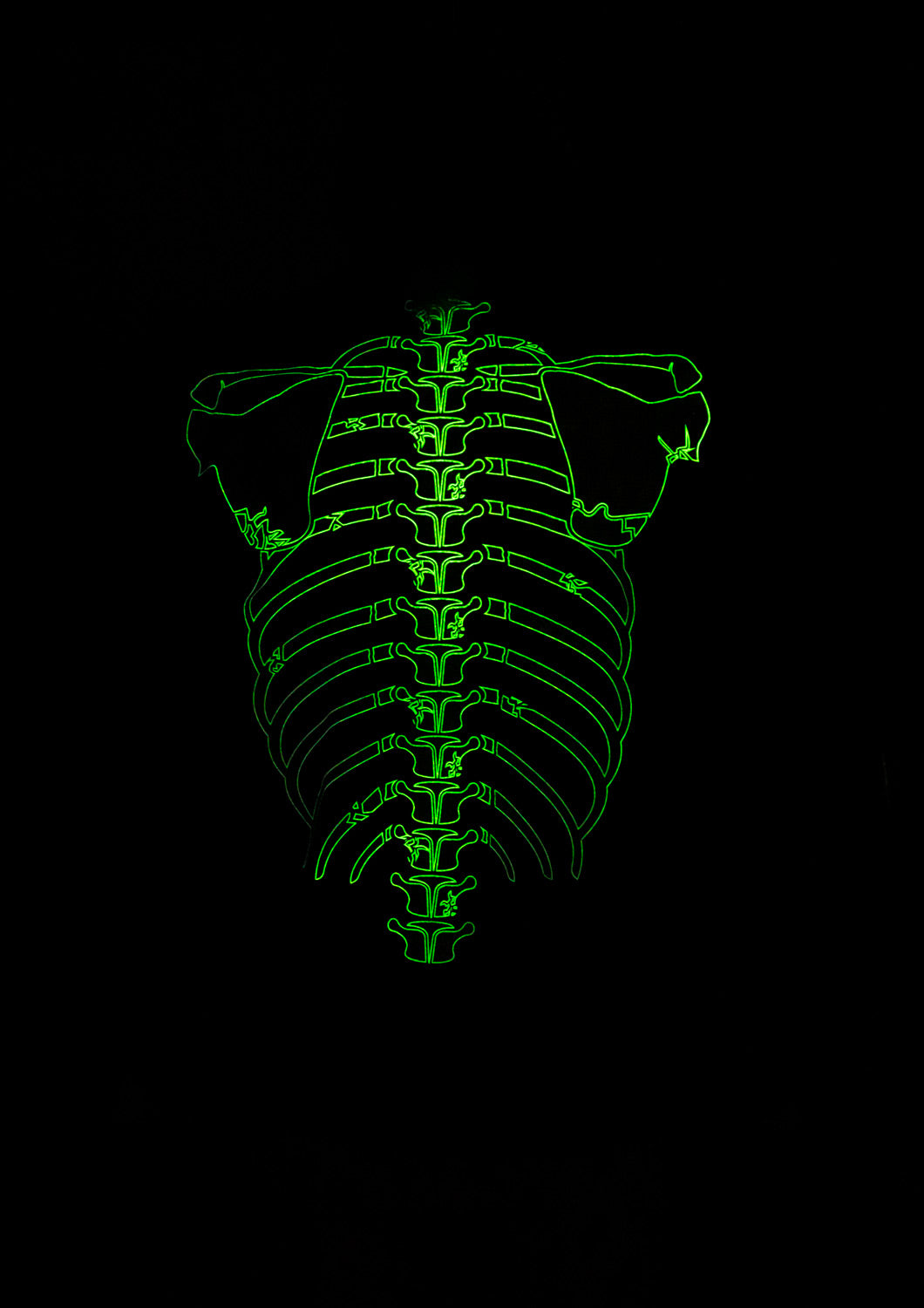 Glow in the Dark Mohawk Skeleton Hoodie - Full Zip Hooded Costume
